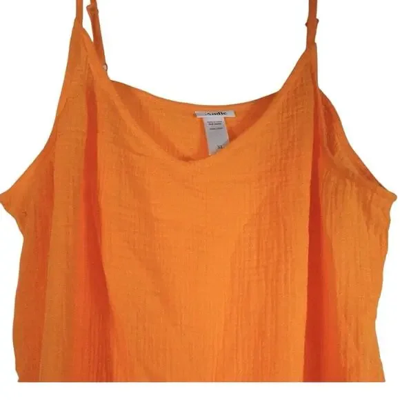 XL Andie Barreta Dress $118 Swim Coverup Dress Orange Cotton Gauze New NWOT - Picture 3 of 13